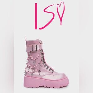 Pink Studded Women's Boots
